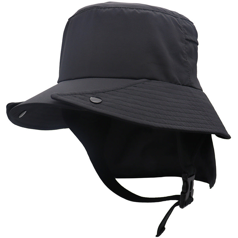 UPF50 Big Brim Detachable Bucket Hat Riding Wild Tour Adventure Fishing Quick-drying Cap Sun Protection Neck Protection
