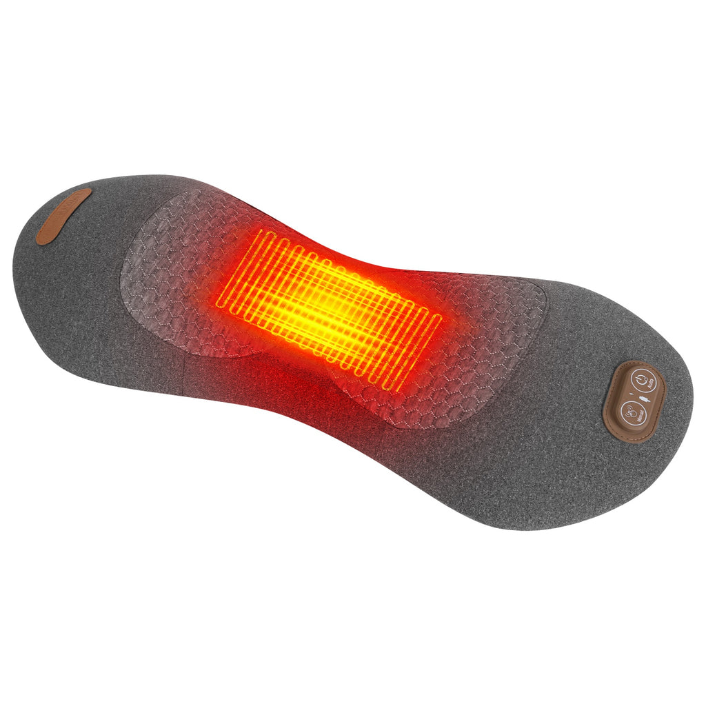3 In 1 Electric Lumbar Massager Support Pillow Plug-in Memory Foam Lower Back Massager With Heat Vibration Airbag Stretching Adapter For Pain Relief