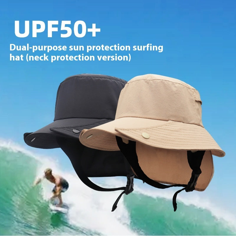 UPF50 Big Brim Detachable Bucket Hat Riding Wild Tour Adventure Fishing Quick-drying Cap Sun Protection Neck Protection